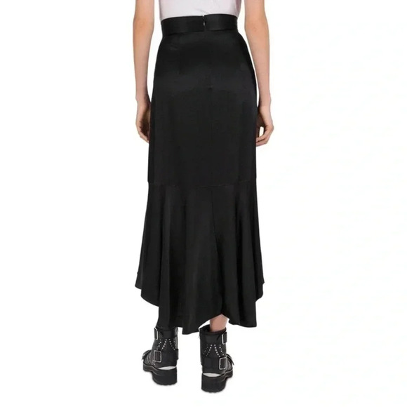 The kooples assymetric ruffle silky midi wrap skirt - Picture 3 of 7